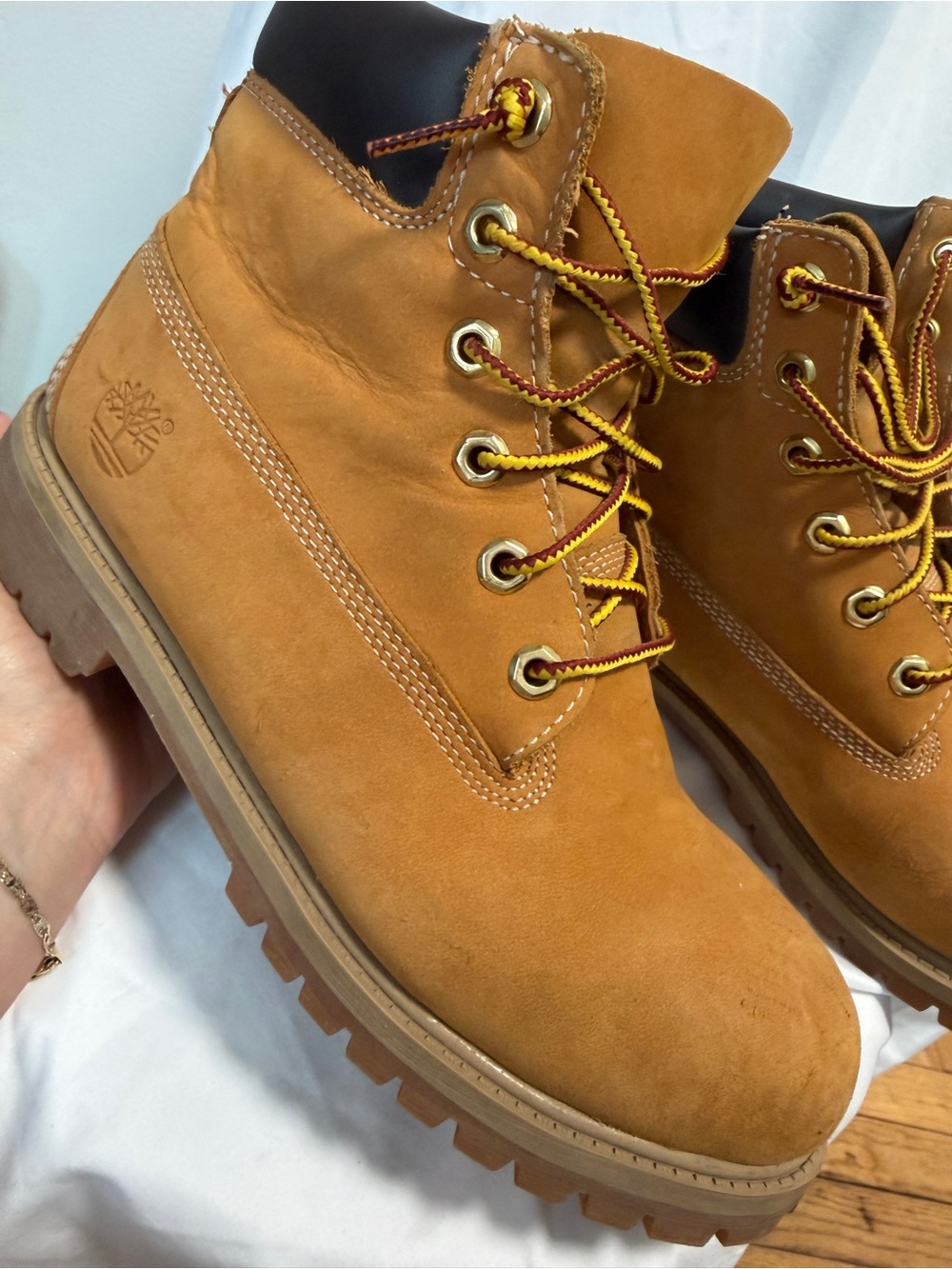 Timberland Wheat Tan Nubuck Lace-Up Work Boots
